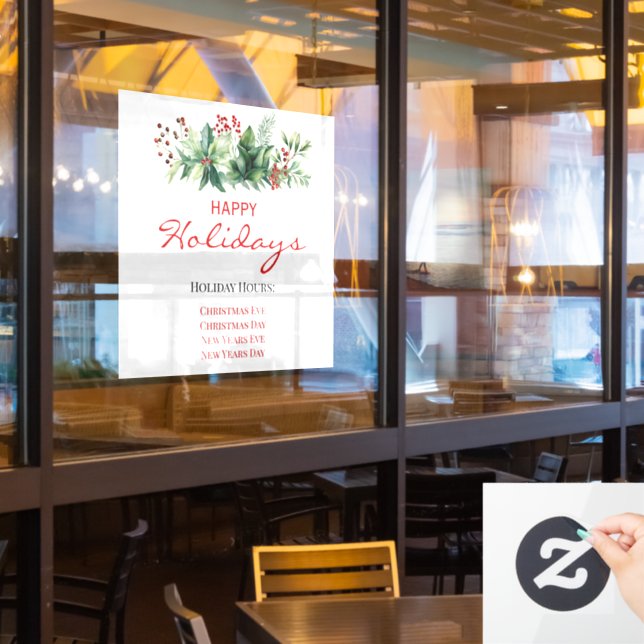 Happy Holidays Store Stunden Fensteraufkleber (Restaurantfenster)