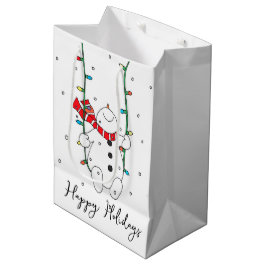Happy Holidays Swinging Snowman Mittlere Geschenktüte