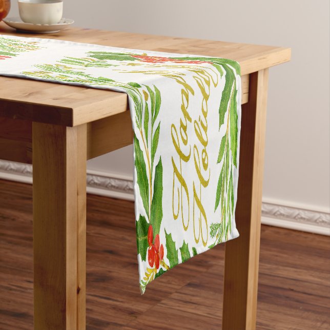 'Happy Holidays' Table Runner Kurzer Tischläufer (Beispiel)