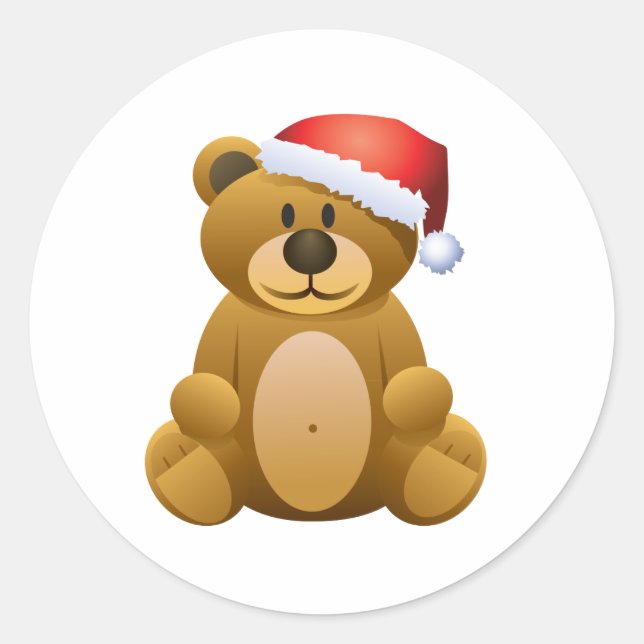 Happy Holidays Teddy Bar Runder Aufkleber (Vorderseite)