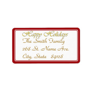 Happy Holidays Text Design Adressaufkleber