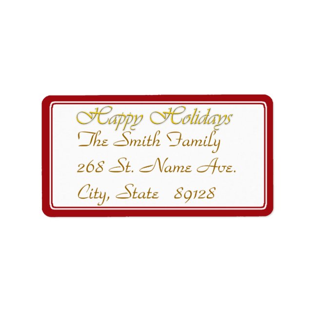 Happy Holidays Text Design Adressaufkleber (Vorne)
