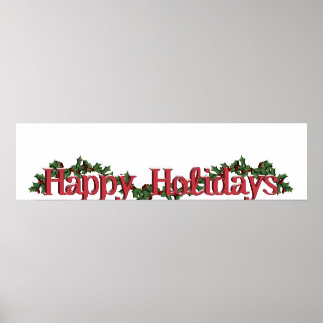 Happy Holidays Text Design Poster (Vorne)