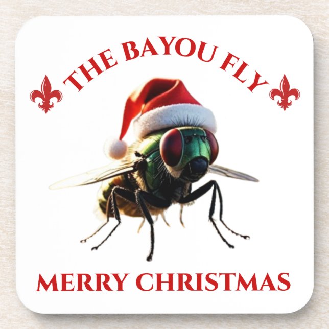 Happy Holidays The Bayou Fly Getränkeuntersetzer (Vorderseite)