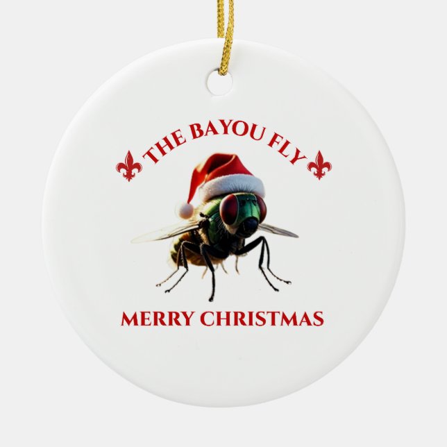 Happy Holidays The Bayou Fly Keramik Ornament (Vorne)