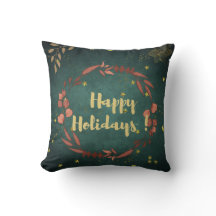 Happy Holidays Throw Kissen