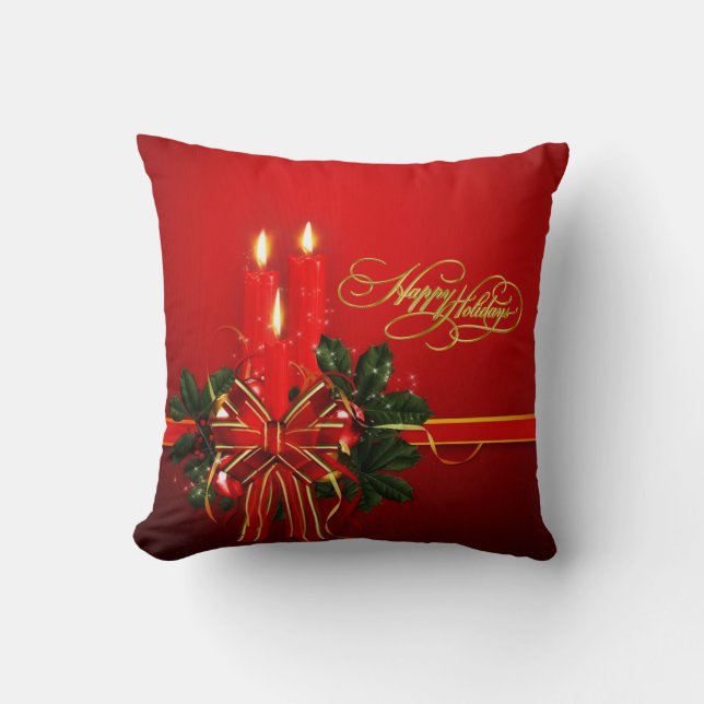 Happy Holidays Throw Kissen (Vorderseite)