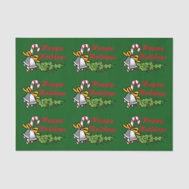 Happy Holidays Tissue Paper Seidenpapier (Vorderseite)