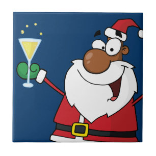 Happy Holidays Toast from Black Santa Fliese