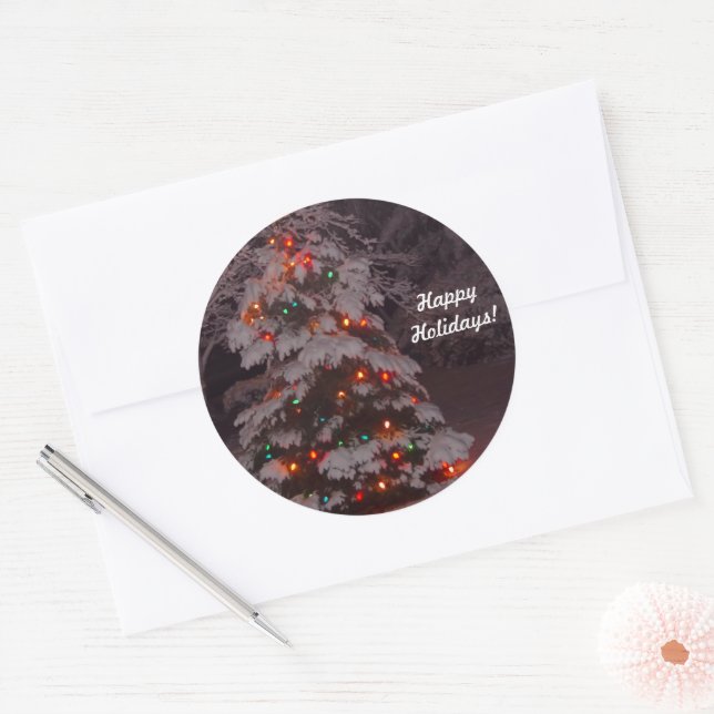 Happy Holidays Tree Lights Stickers (Umschlag)