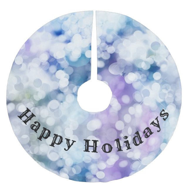 Happy Holidays Tree Skirt Polyester Weihnachtsbaumdecke (Vorderseite)