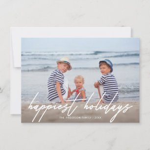 Happy Holidays Trendy Handgeschriebenes Skript-Fot Feiertagskarte