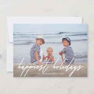 Happy Holidays Trendy Handgeschriebenes Skript-Fot Feiertagskarte