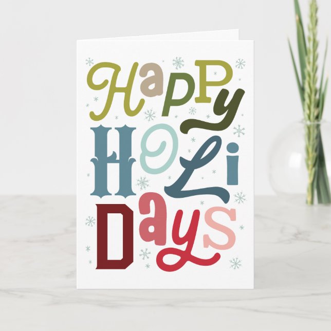 Happy Holidays Typografie Design © GraphicLoveShop Karte (Vorderseite)