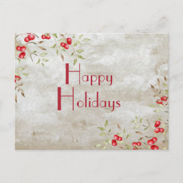 "Happy Holidays" Typografie Wasserfarbe Postkarte