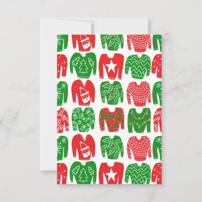 Happy Holidays Ugly Christmas Sweater Card (Vorderseite)