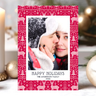 Happy Holidays Ugly Christmas Sweater Foto Card