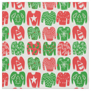Happy Holidays Ugly Christmas Sweater Pattern Stoff