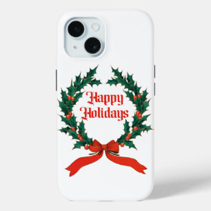 Happy Holidays Vintag Heiliger Weihnachtskranz Case-Mate iPhone Hülle