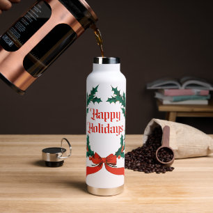 Happy Holidays Vintag Heiliger Weihnachtskranz Trinkflasche