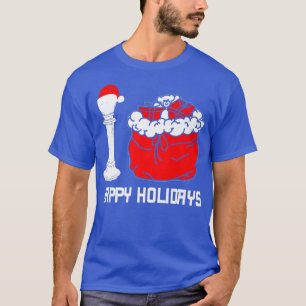 Happy Holidays Vintag Schach Abbildung Retro Santa T-Shirt