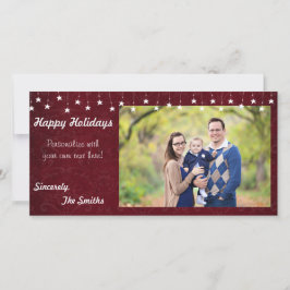 Happy Holidays Vintag Star Lights Red 8x4 Feiertagskarte