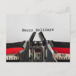 Happy Holidays Vintage Schreibmaschine Personalisi Postkarte