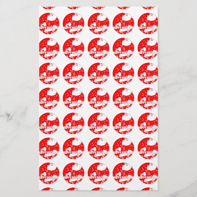 Happy Holidays Vintager Weihnachtsmann Briefpapier (Vorderseite)