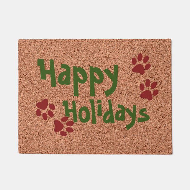 Happy Holidays w Paws Fußmatte (Vorderseite)