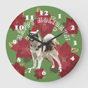Happy Holidays Wall Clock Große Wanduhr