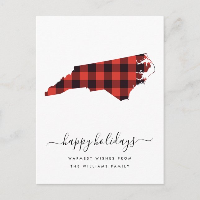 Happy Holidays | Warme North Carolina Postkarte (Vorderseite)