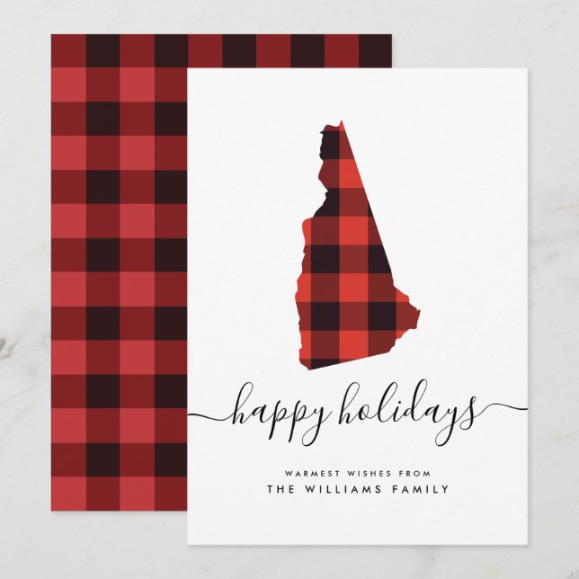 HAPPY HOLIDAYS Warme Wünsche aus New Hampshire (Vorne/Hinten)