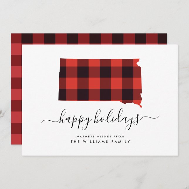 HAPPY HOLIDAYS Warme Wünsche aus South Dakota (Vorne/Hinten)