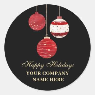 Happy Holidays Watercolor Business Runder Aufkleber