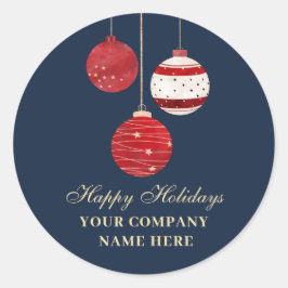 Happy Holidays Watercolor Business Runder Aufkleber