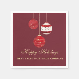 Happy Holidays Watercolor Business Serviette