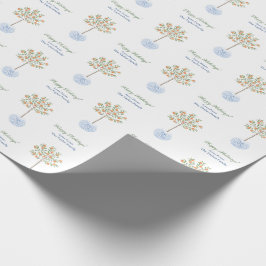 Happy Holidays Watercolor Citrus Tree Chinoiserie Geschenkpapier