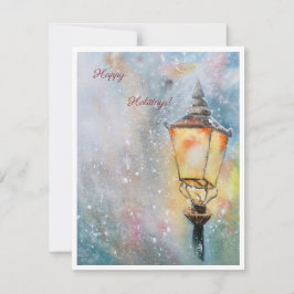 Happy Holidays Watercolor Lantern Feiertagskarte