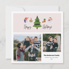 Happy Holidays Watercolor Tree | 2 FOTO Feiertagskarte