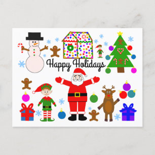 Happy Holidays Weihnachten Ansammlung #1 Postkarte