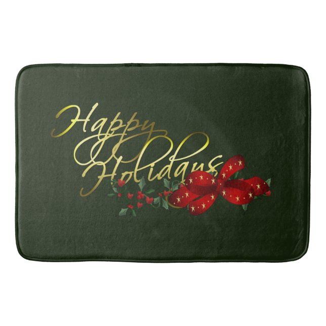 Happy Holidays Weihnachten Badematte (Vorderseite)