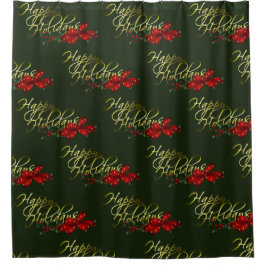 Happy Holidays Weihnachten Duschvorhang