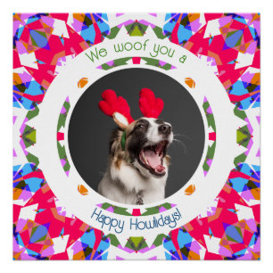 Happy Holidays Weihnachten Foto Pun Dog Vater Mum Poster