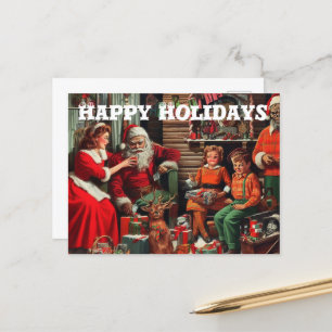 Happy Holidays Weihnachten Horror Retro Postkarte