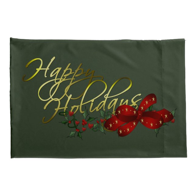 Happy Holidays Weihnachten Kissenbezug (Rückseite-Rechts)