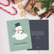 Happy Holidays Weihnachten Melting Snowman Niedlic