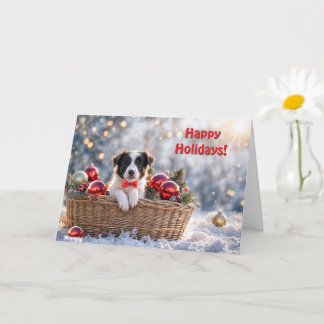 Happy Holidays Weihnachten Niedlich Border Collie  Karte