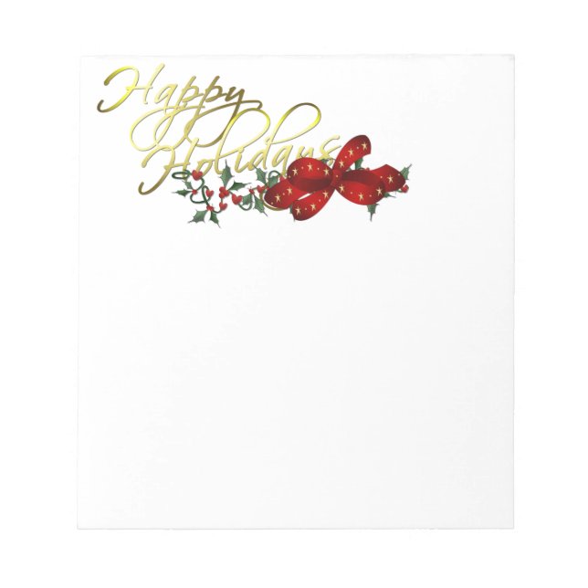 Happy Holidays Weihnachten Notizblock (Vorderseite)