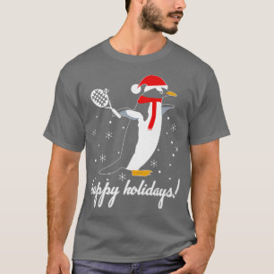 Happy Holidays Weihnachten Pinguin Tennis Player S T-Shirt