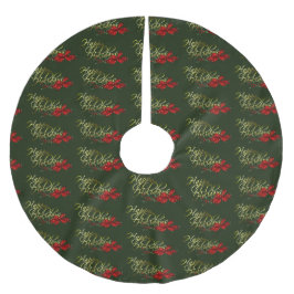 Happy Holidays Weihnachten Polyester Weihnachtsbaumdecke